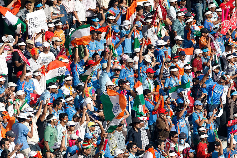 (File photo) A view of the crowd during the 2011 ICC Men's Cricket World Cup final between India and Sri Lanka played at the Wankhede Stadium on April 2, 2011 in Mumbai, India. Image: Graham Crouch/Getty Images