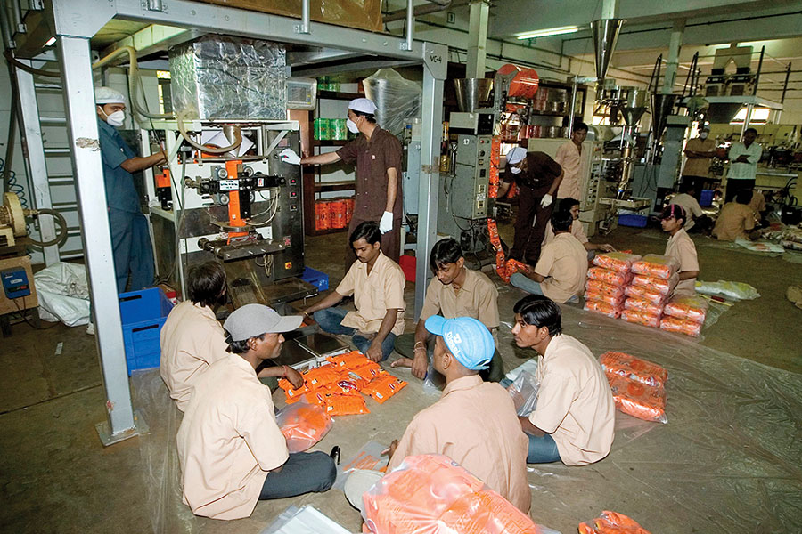 Packing plant of the Wagh Bakri Tea Group. The company has, over the years, integrated business school insights to modernise its marketing approach. Image: AFP