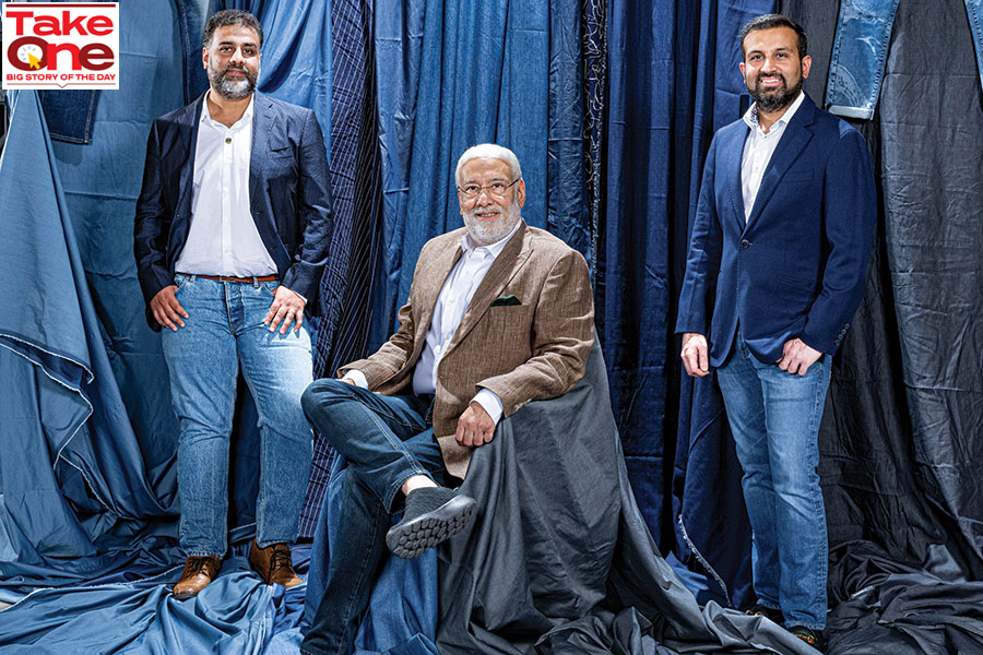 (Left to right) Punit Lalbhai, vice chairman and executive director; Sanjay Lalbhai, chairman and MD; Kulin Lalbhai, vice chairman and non-executive director; Arvind Ltd
Image: Mexy Xavier