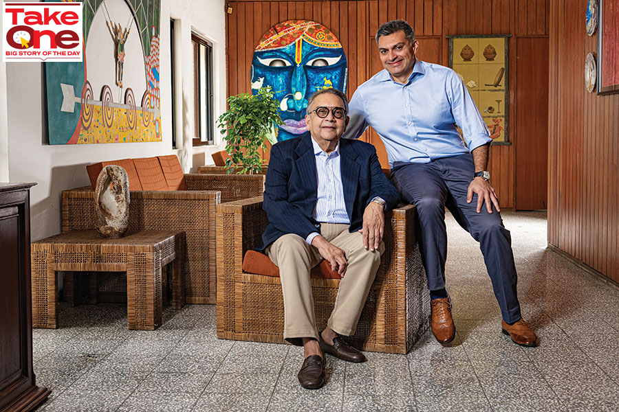 (From left) Chirayu Amin is chairman while son Pranav Amin is managing director, international business at Alembic Pharmaceuticals Limited; Image: Mexy Xavier