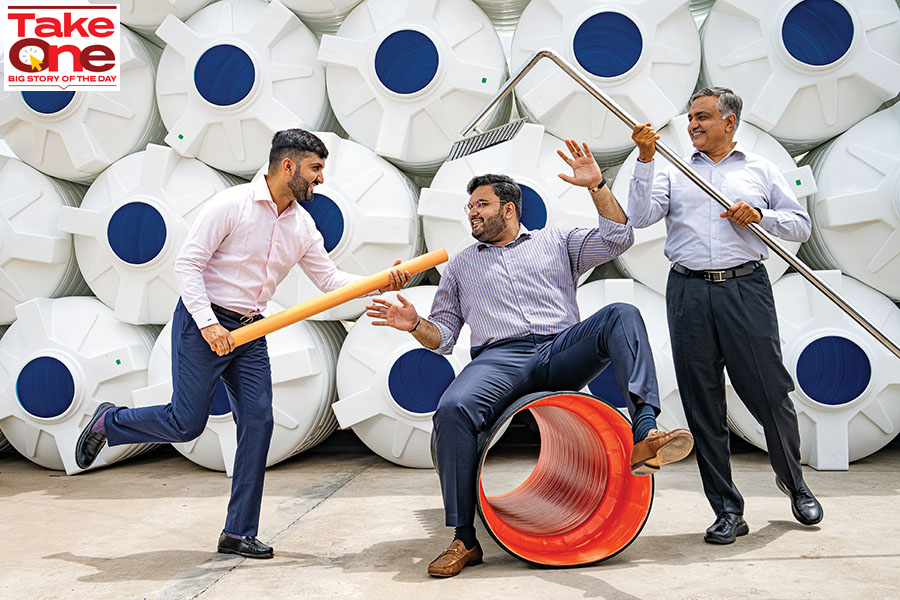 From left: Saumya, Kairav and Sandeep Engineer; Image: Mexy Xavier 