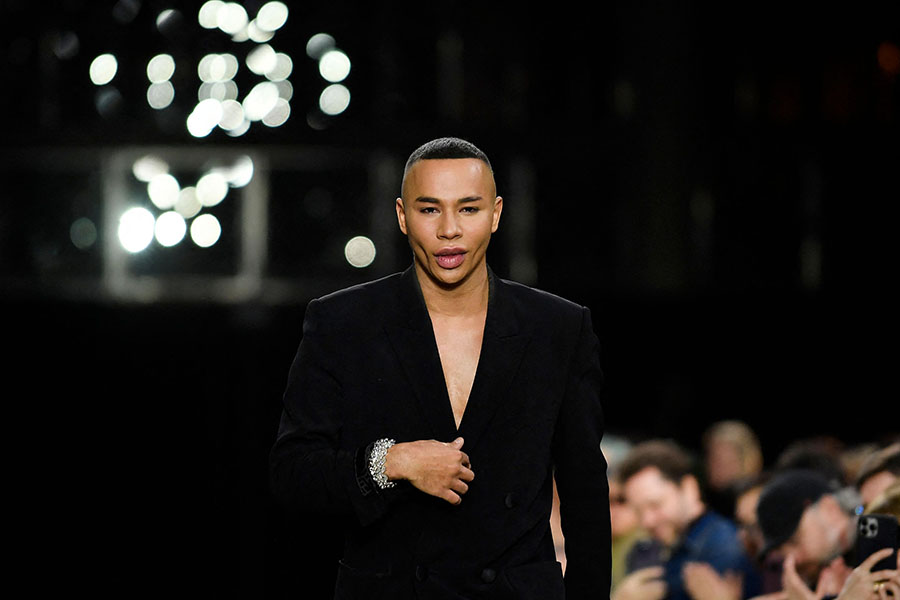 All eyes are on Balmain's show on Wednesday night after the dramatic theft of 50 of its outfits left Olivier Rousteing racing to pull together a replacement collection. Image: JULIEN DE ROSA / AFP