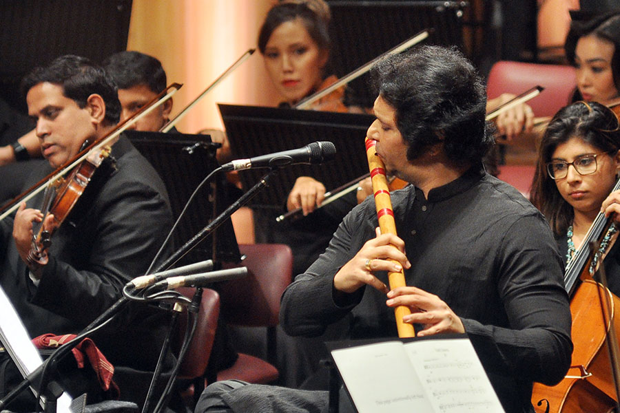 Flautist Rakesh Chaurasia feels despite its exclusivity, Indian classical music has reached different corners of the globe, thanks to artistes like Hussain. Image: Courtesy NCPA 
