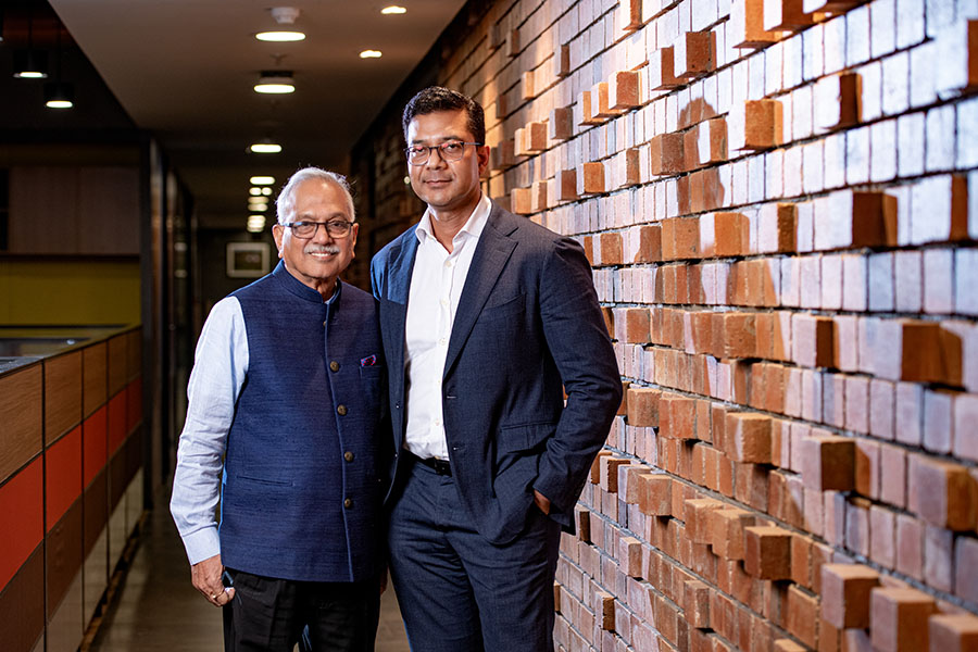 Madan Mohanka, promoter and chairman, Tega Industries, with son Mehul (right), who is MD and group CEO
Image: Debashish Sarkar for Forbes India