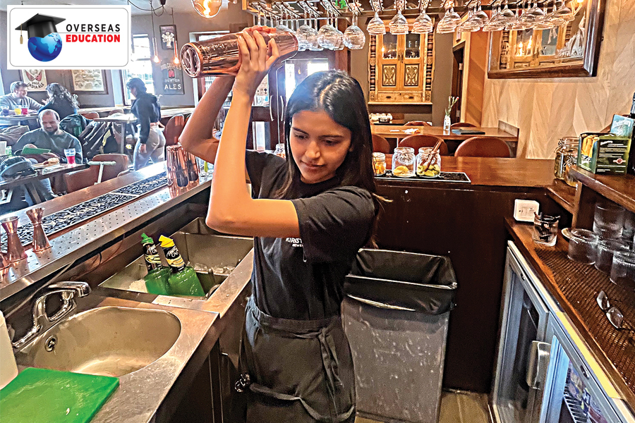 Chaya Upadhyay from Navi Mumbai moved to England to pursue a master’s in corporate communications, marketing and public relations from the University of Leeds has taken up a part-time job as a bartender at a local brewery. 