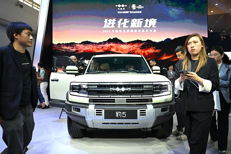 BYD’s sub-brand Fangchengbao’s Bao 5 car is displayed at the Beijing Auto Show in Beijing on April 25, 2024.
Image: Jade Gao / AFP©