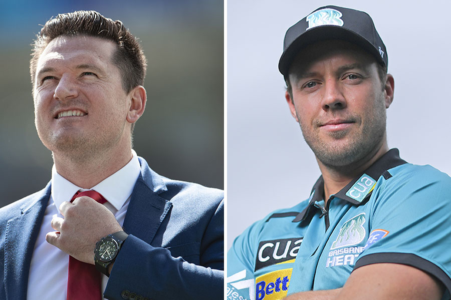 (left)Former South African skipper and SA20 Commissioner Graeme Smith (left) and brand ambassador AB de Villiers
Image: Getty Images