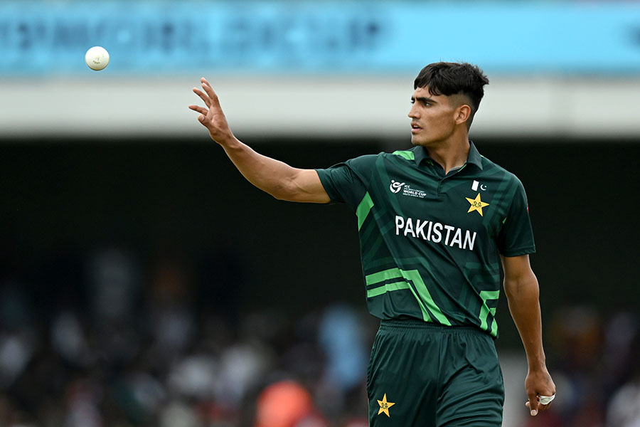 Ubaid Shah of Pakistan looks on during the ICC U19 Men's Cricket World Cup South Africa 2024 match between Pakistan and New Zealand at Buffalo Park on January 27, 2024 in East London, South Africa.
Image: Johan Rynners-ICC/ICC via Getty Images
