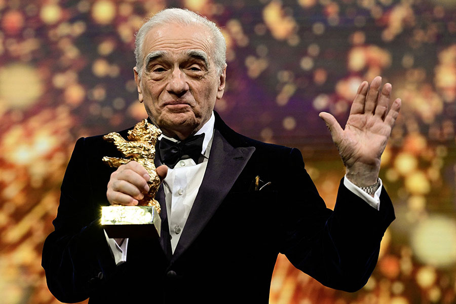 US director Martin Scorsese with the Honorary Golden Bear Award during the Hommage Gala Award Ceremony at the 74th Berlinale film festival in Berlin on February 20, 2024
Image: John Macdougall / AFP©