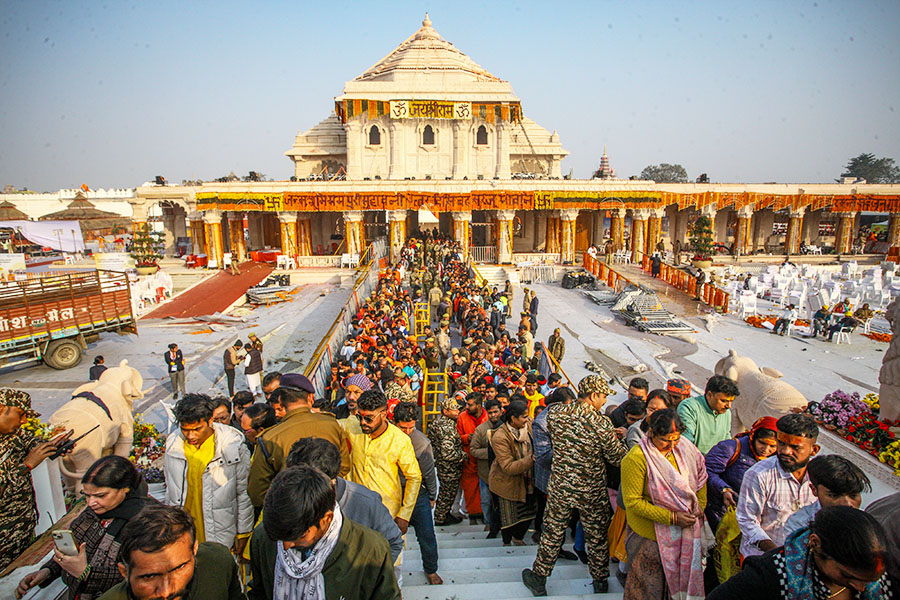 Ayodhya's transformation of religious fervour into economic prosperity is not an isolated phenomenon.
Image: Ritesh Shukla/Getty Images