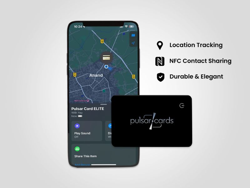 Pulsar Card ELITE: Never lose essentials! World-wide Location tracking—swiftly locate misplaced items with ease
