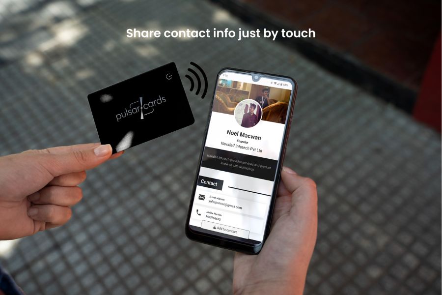 Pulsar Card ELITE: Share contact details effortlessly with NFC—seamless connections at your fingertips!