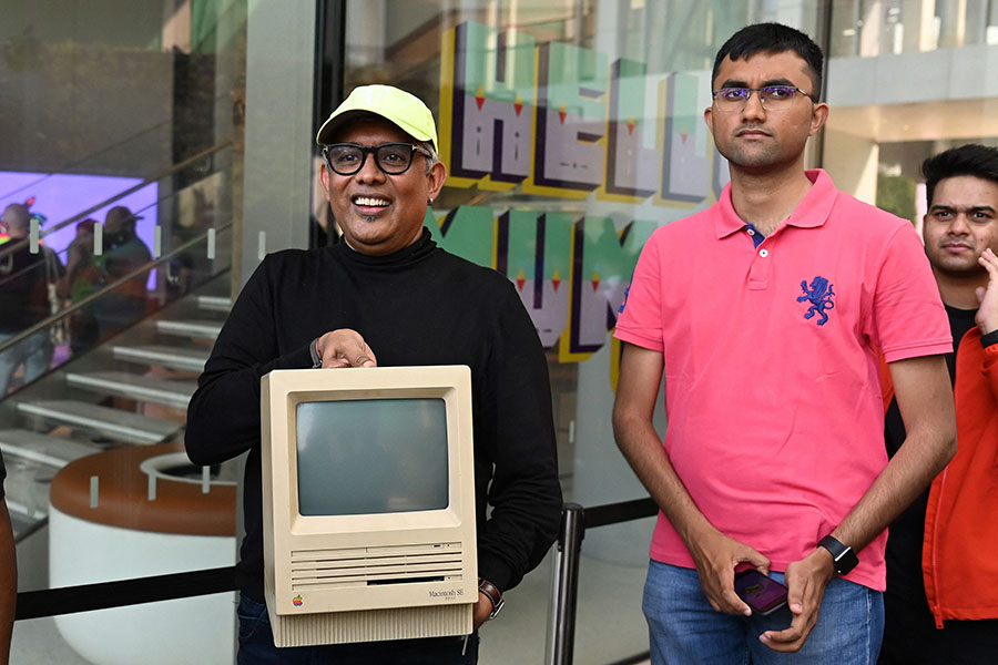 The Apple Macintosh was the first PC with a user-friendly mouse and graphical interface that helped the machines enter the everyday lives of people. Photography Punit Paranjape / AFP