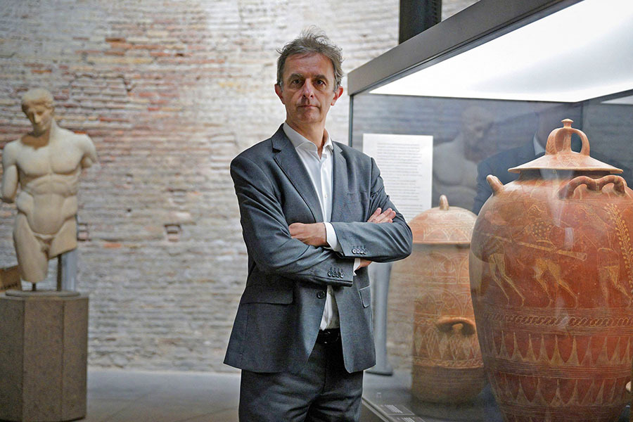 Director of the Museo Nazionale Romano Stephane Verger poses during a visit to The Museum for Rescued Art in Rome on May 24, 2024. Image: Photography Tiziana FABI / AFP