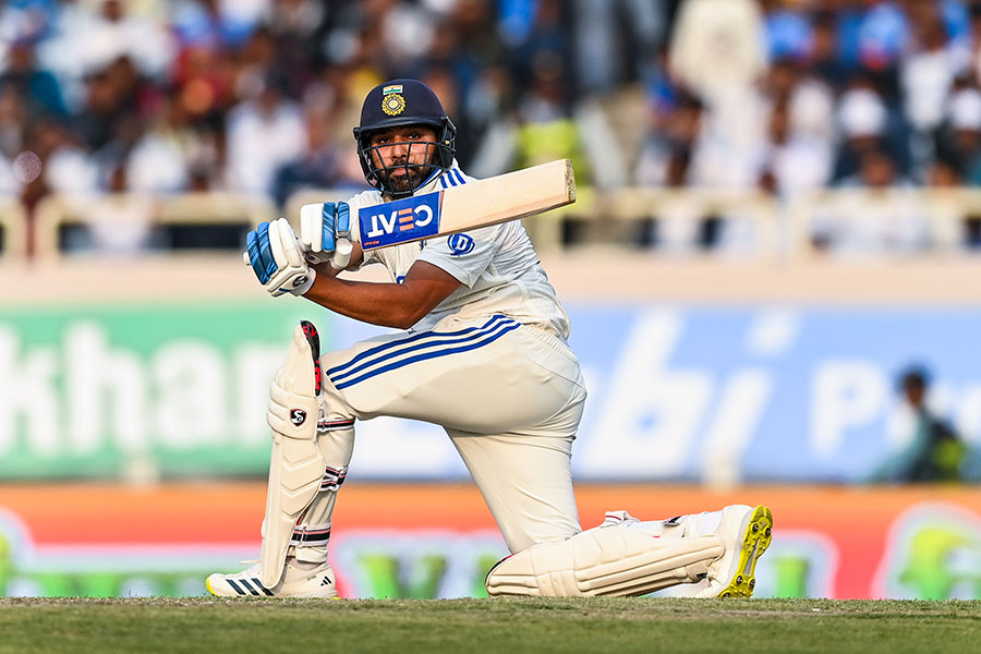 India captain Rohit Sharma bats during day three of the 4th Test Match between India and England at JSCA International Stadium Complex on February 25, 2024 in Ranchi, India.
Image: Gareth Copley/Getty Images 