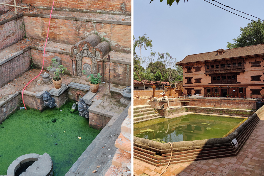 Hiti or Dhunge Dhara are ancient stone drinking fountains found all over Bhaktapur. Image: Kalpana Sunder