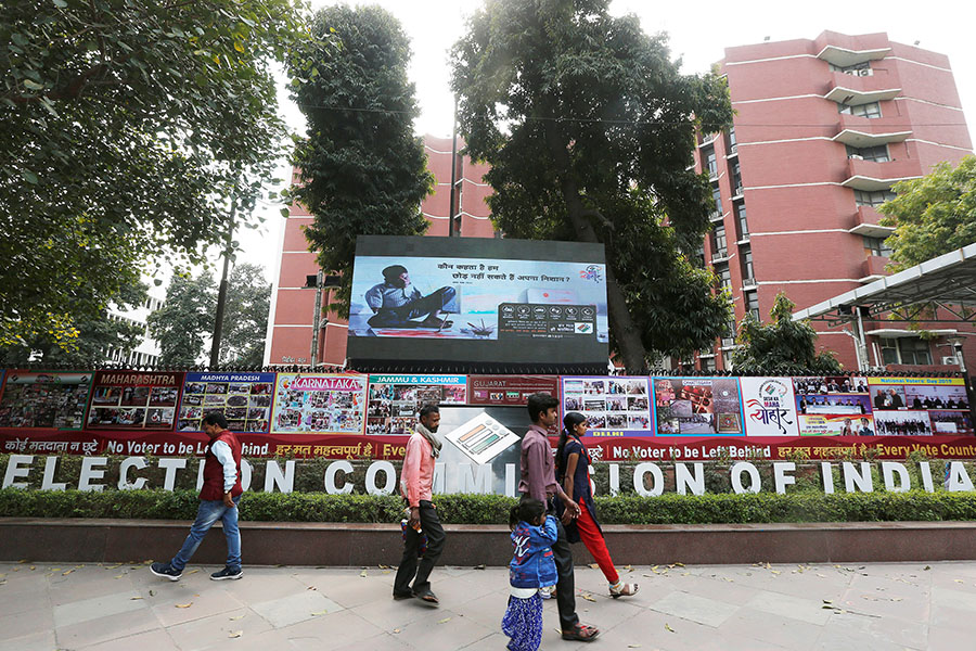 The Election Commission of India is given the power to supervise and conduct free and fair elections by Article 324 of the Indian Constitution. 
Image: Reuters/Adnan Abidi/File Photo