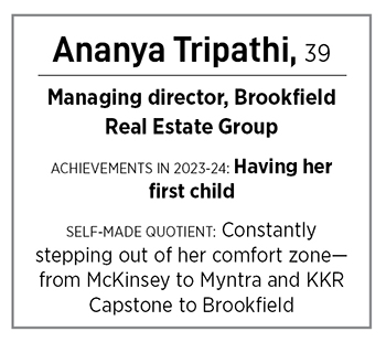 Ananya Tripathi,  MD, Brookfield Real Estate Group
Image: Mexy Xavier; Outfit: Forsarees; Stylist: Karishma Chouksey; Assisted By: Virali Patel