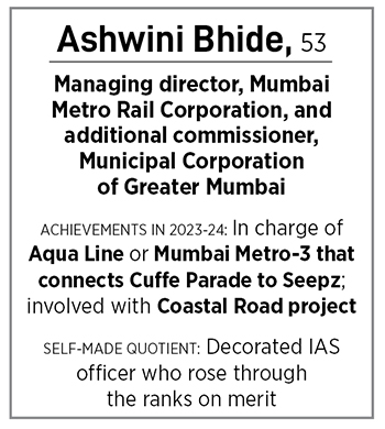 Ashwini Bhide, Managing director, Mumbai Metro Rail Corporation, and additional commissioner, Municipal Corporation of Greater Mumbai
Image: Mexy Xavier