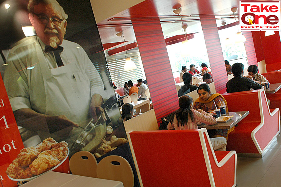 KFC Restaurant at Atta market in Noida, Uttar Pradesh, India.  Image: Ravi S Sahani/The The India Today Group via Getty Images 