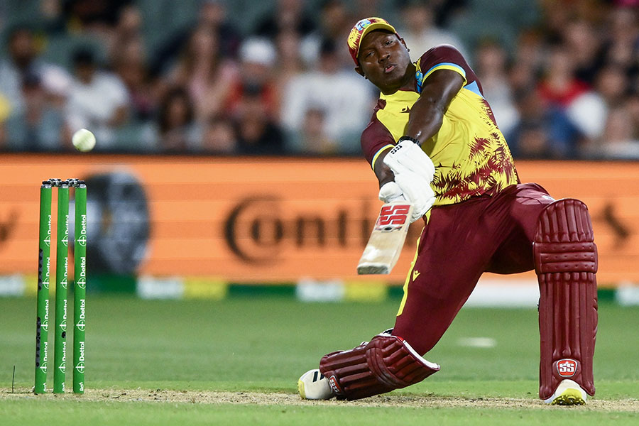 Rovman Powell; Photo by Mark Brake - CA/Cricket Australia via Getty Images