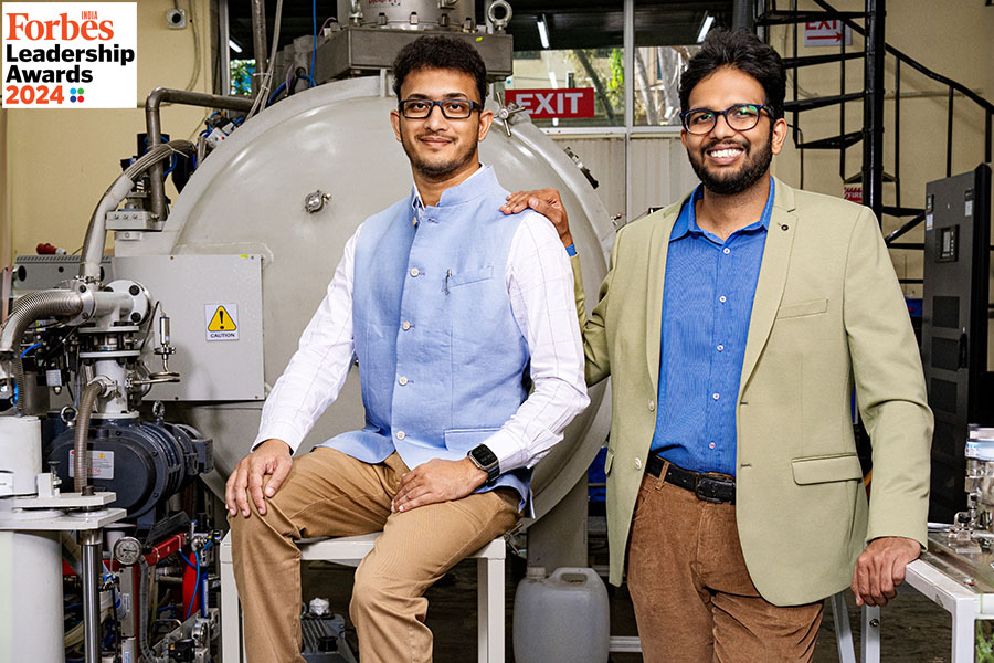 Yashas Karanam (right), and Rohan Ganapathy of Bellatrix Aerospace Image: Selvaprakash Lakshmanan for Forbes India