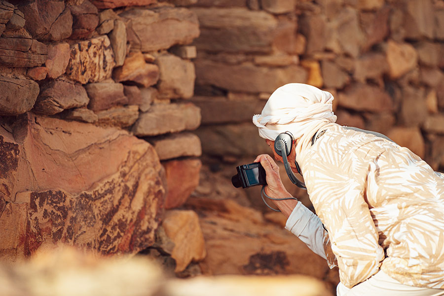 Tourist taking photo at the Ancient temple of Salm Image: Courtesy  RCU