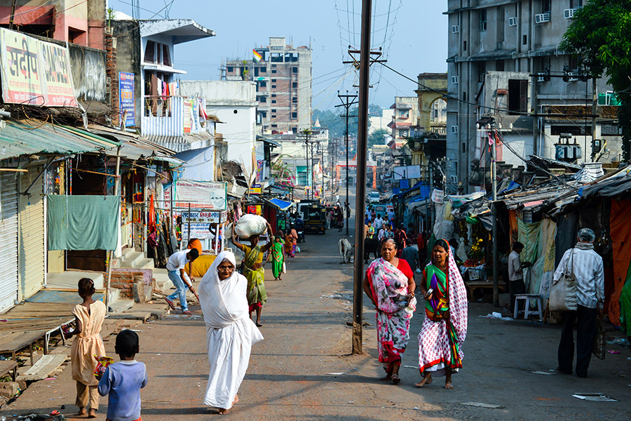 Pareshnath, Jharkhand, India: People walking on the street of a famous weekend market area. It was believed to be a popular Maoist area earlier. Image: Shutterstock