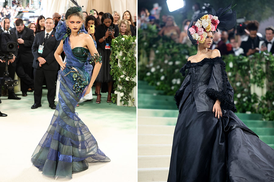 Zendaya in two different looks. Images: AFP