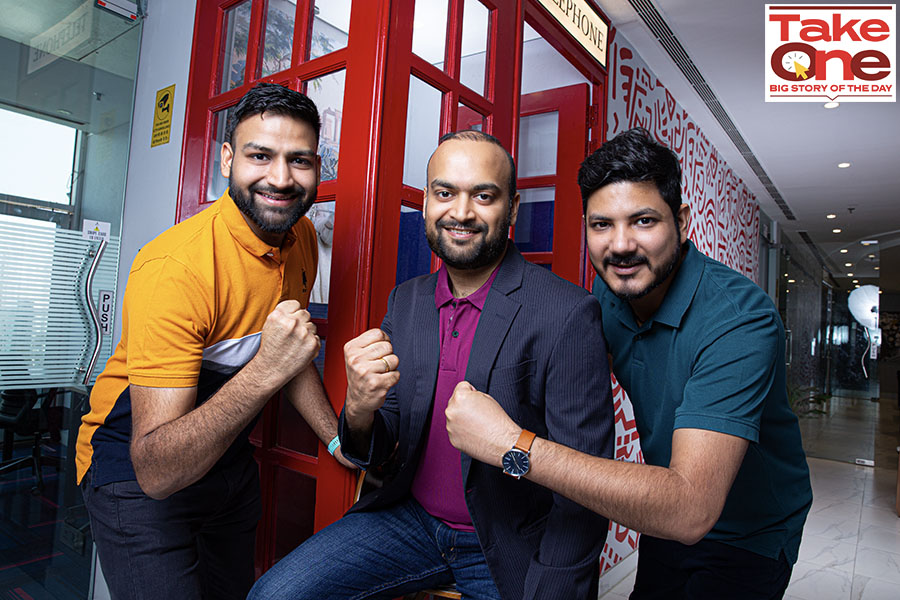 Grip Invest Technologies Pvt Ltd - (from left)  Aashish Jindal, Co-founder & CPO; Nikhil Aggarwal, Founder & CEO; Vivek Gulati, Co-founder & COO. Grip is an investment platform that allows retail investors to diversify their portfolio with fixed income investment opportunities.
Photo: Madhu Kapparath
