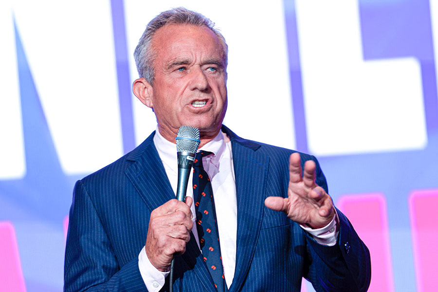 Independent presidential candidate Robert F. Kennedy Jr. speaks at the Libertarian National Convention in Washington, DC.
Image: Kevin Dietsch/Getty Images  